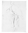 Man in Robe, John Singer Sargent (American, Florence 1856–1925 London), Graphite on off-white wove paper, American